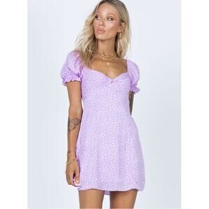Princess Polly Dress Sz 2 Purple Cottagecore Fit And Flare Mini Dress Coquette